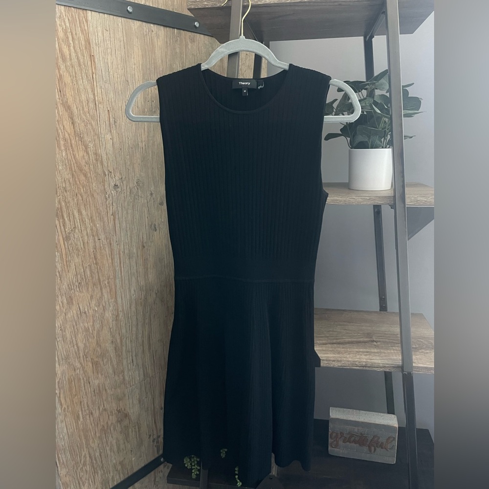 Theory Designer Black Knit Mini Dress SIZE M